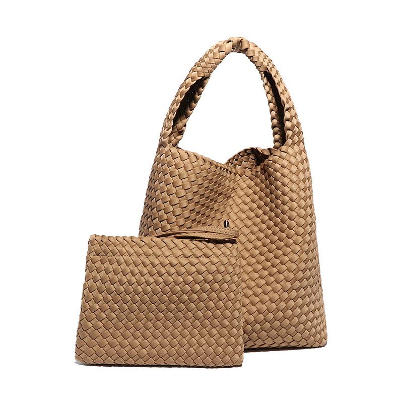 Popular Hand-woven Handbag, Hand-held Tote, Single-shoulder Underarm Women's Bag, Fashionable, Retro, Trendy and Casual Texture