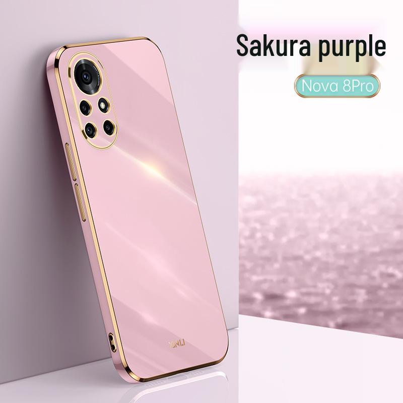 Soft silicone protective cover for Huawei Honor V40, 9X, and 30i. Electroplated with straight edges, anti-fall design.