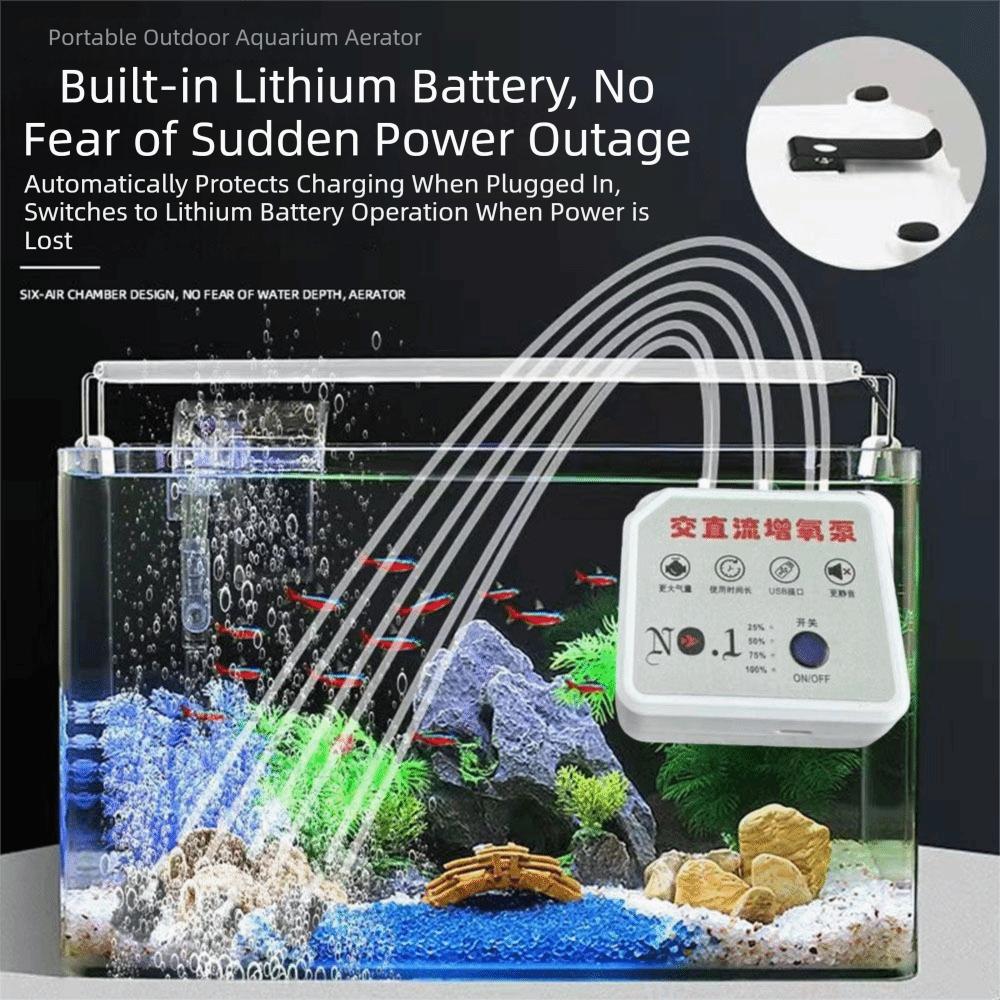 Low Noise Portable Oxygen Pump Four/Double Hole Fish Tank Aerator Aquarium Fish