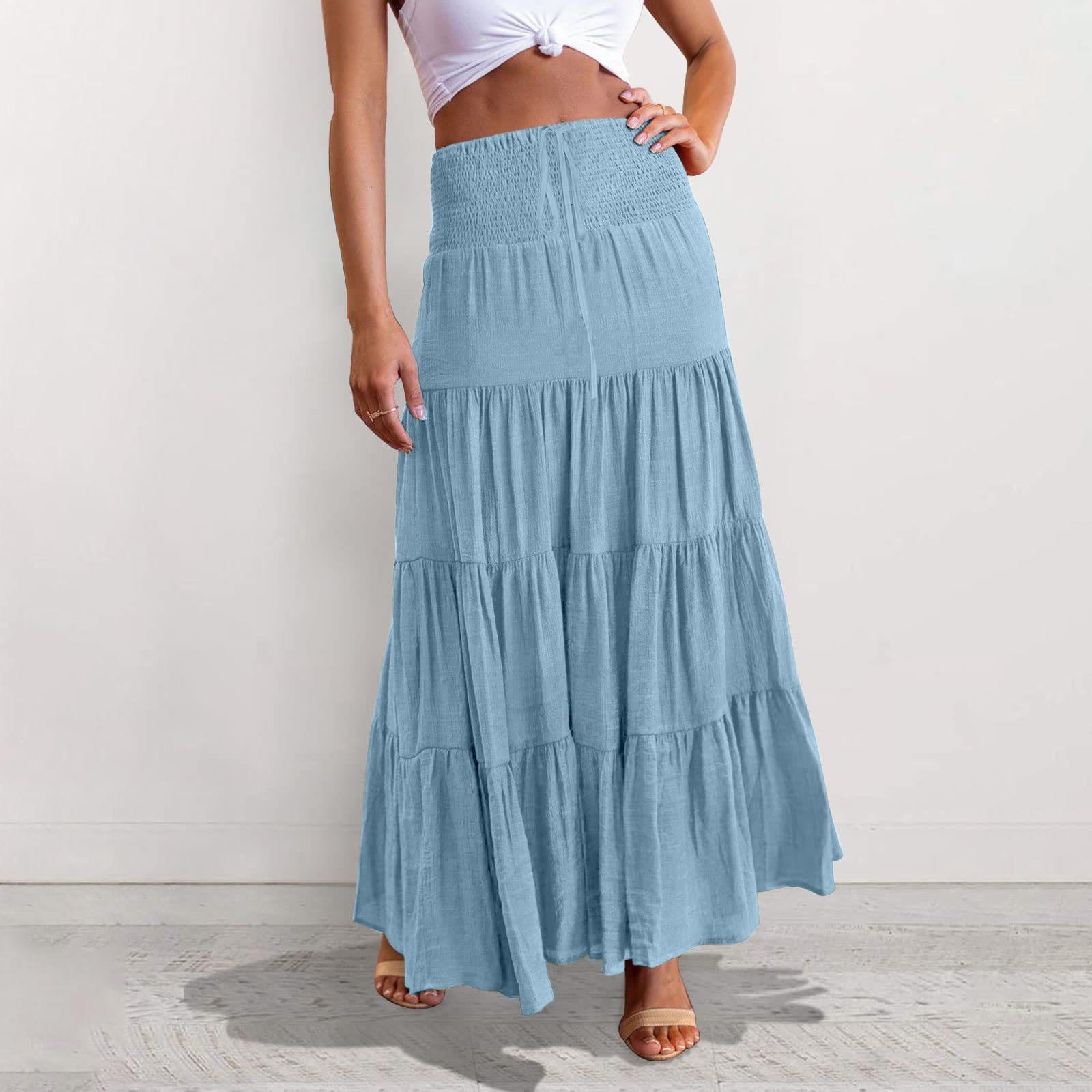 Женская юбка средней длины с высокой талией — фото 11