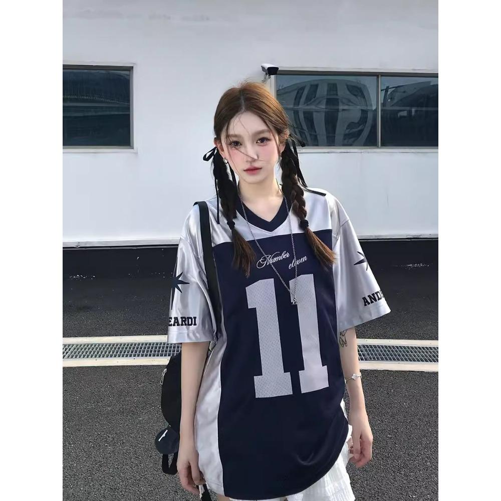 Women's t-shirt summer new women's short-sleeved V-neck sexy T-shirt street top