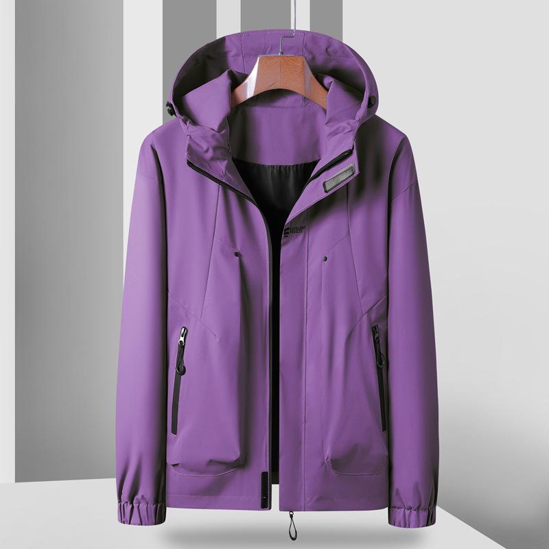 Neue Outdoorjacke Herren und Damen Herbst und Winter Winddicht Einfarbig Tooling Dünn Bergsteigen Paarjacke