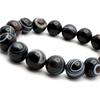 12mm Natural Power Stone Bracelet with Tibetan and Prayer Inner Eye, Men's Women's Beads, Diameter Approx. 15.5cm