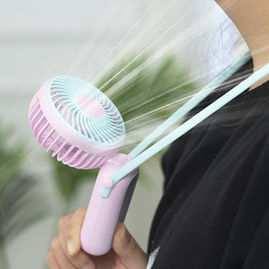 Přenosný ventilátor s šňůrkou na krk Širokoúhlý proud vzduchu Vysokorychlostní motor Nízká hlučnost Mini ruční chladicí ventilátor