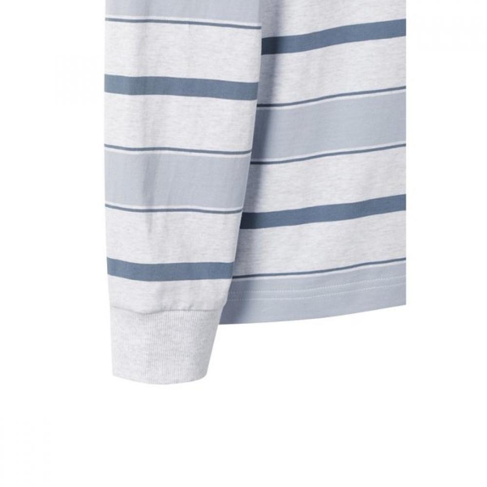 Customellow Grey STripe Long Sleeve T shirT cwTas25215gyx