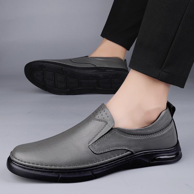 Men's Spring Loafers: Formal Leather Slip-on, Low-top Casual Driving Shoes, Top Layer Cowhide