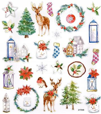 Decorative Stickers Christmas Mix Animals 28 Pcs