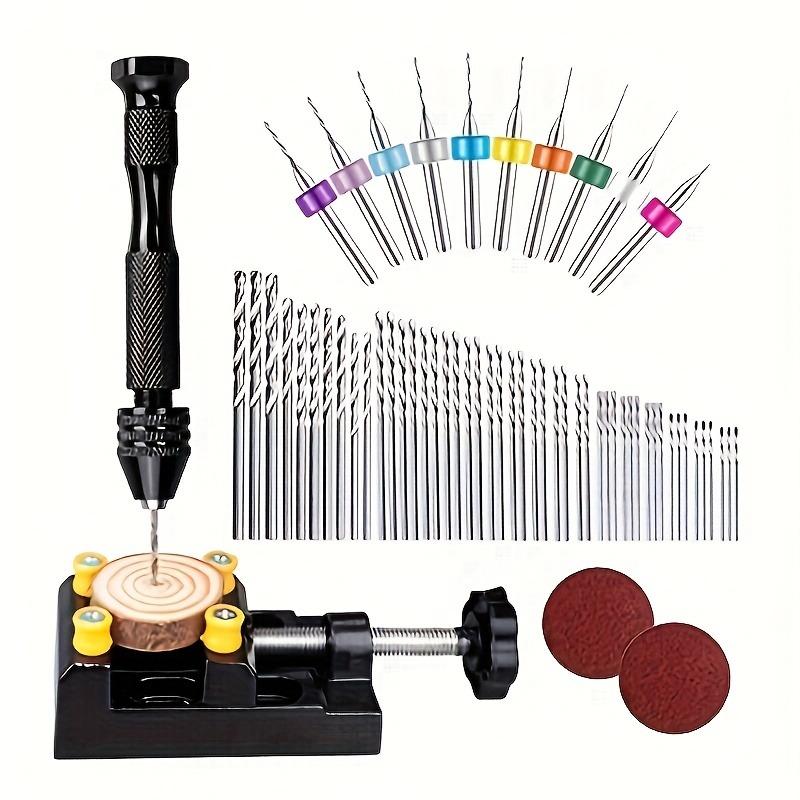 36Pcs/set Precision Hand Drill Set, Stainless Steel Needle Vise with 25 Twist Drills and 10 Carbide PCB Rotary Tools for Resin, Wooden Crafts