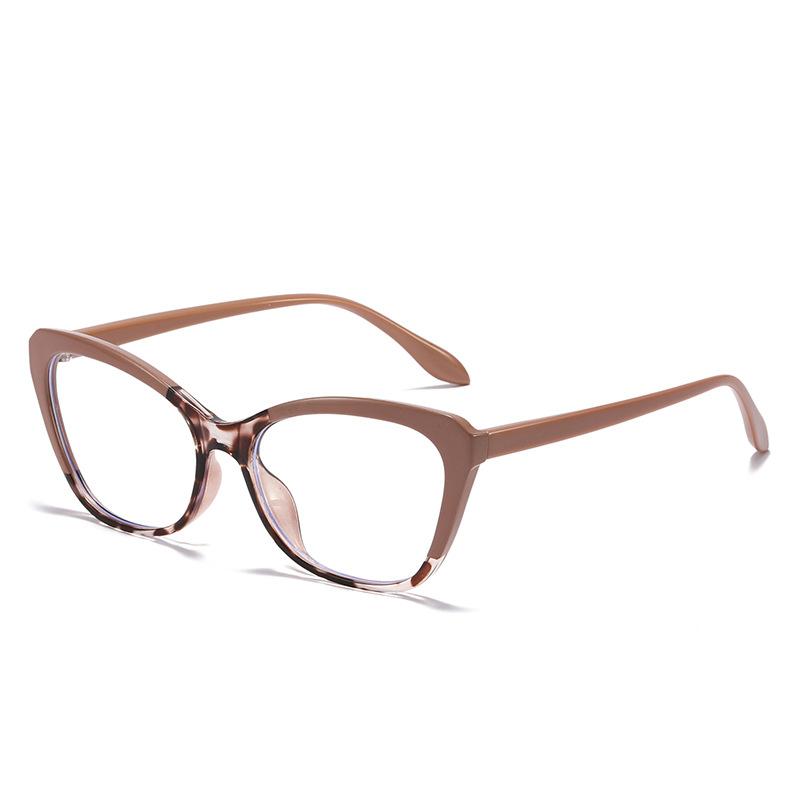 Tr90 Anti-Blue Cat Eye Flat Mirror Contrasting Colors Personalized Plain Simple Glasses Frame Glasses Frame
