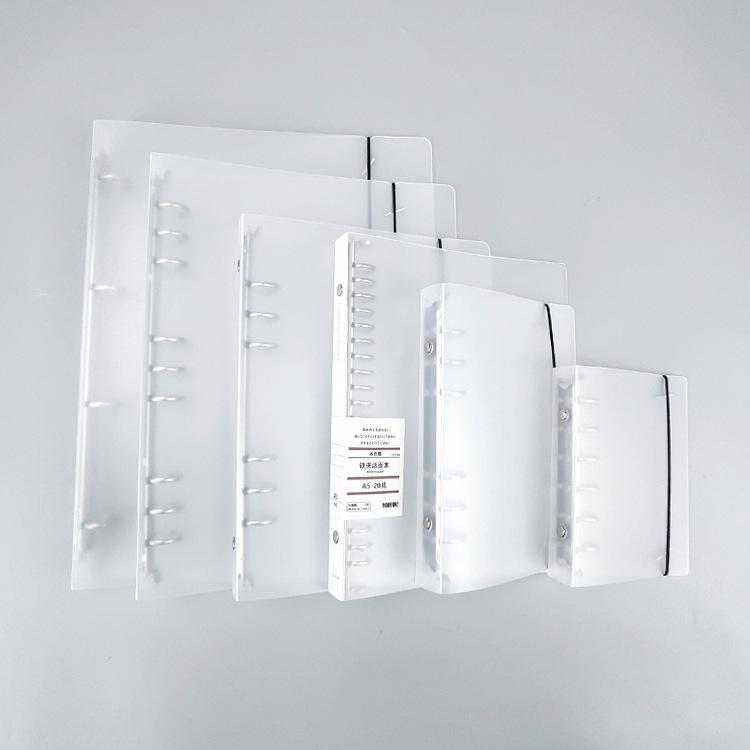 Carpeta con correa transparente esmerilada para cuadernos de hojas sueltas de 6/9 agujeros A4/B5/A5/A6/A7