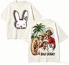 Koszulka z prezentem Bad Bunny Mężczyźni Kobiety Harajuku Oversize Unisex Krótki rękaw Streetwear wysoka jakość Dla par gorący produkt Wygodna