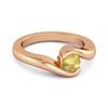 Lemon Quartz Modern Bypass Band Ring - 925 Sterling Silver Rose Gold Vermeil