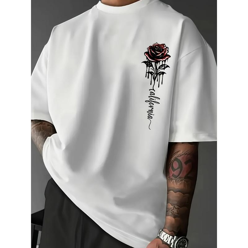 

European sizes Men s Fashion Printed T-Shirt 4XL білий