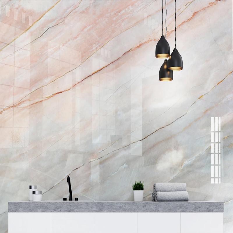 Mural Pink Gray Marble Wallpaper For Walls 3d Modern Living Room Tv Backdrop Wall Mural Decor