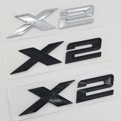 3D ABS Chrome Black Logo X2 Emblem Letters Nameplate Sticker Car Rear Trunk Badge Decal For BMW F39 U10 Auto Styling Accessories Uo2 8R