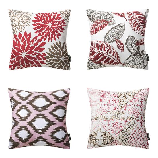 4ks Květina Leaf Throw Povlak na polštář Potah na polštář Rozkládací pohovka Auto Cafe Decoration