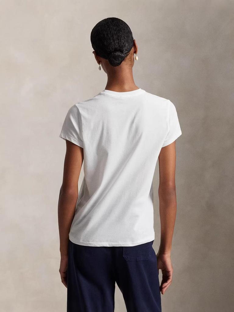 2026 Yaz Kadın Klasik Tarz At Nakışlı Pamuklu Tişört – Günlük & Çok Yönlü