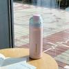 710ml Straw Double-Layer Insulated Cup 304 Stainless Steel Sports Water Bottle Travel Vacuum Flask for Outdoor Camping Sports
