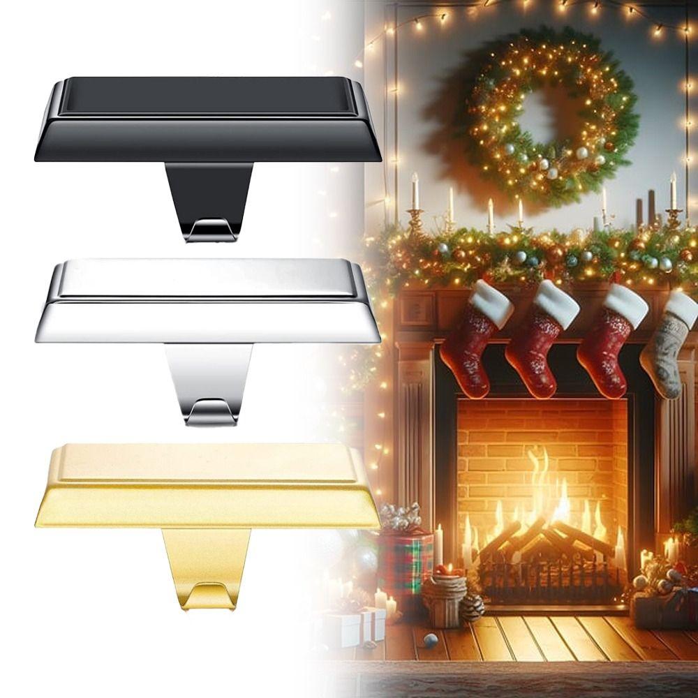Black Silver Gold Mantle Stocking Hangers Heavy Duty Stocking Holders for Tables