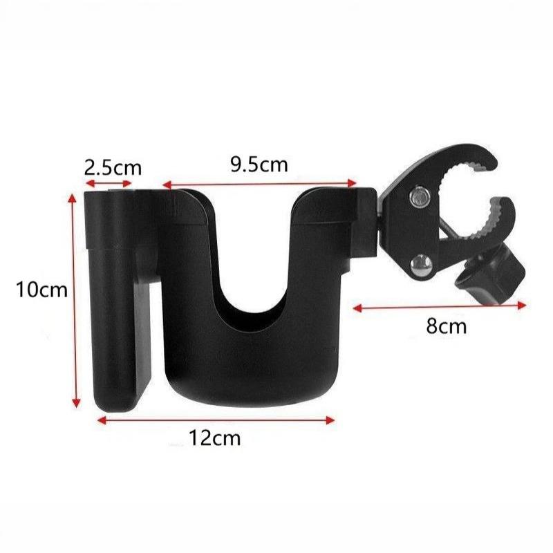 2-i-1 Universell Koppholder med Telefonholder for Barnevogn, Universell Flaskeholder for Rullestol Barnevogn Tilbehør