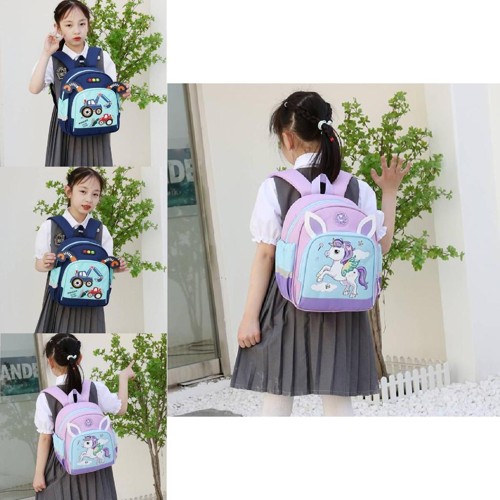 Adorable Cartoon Nylon Backpack For Kids Unisex Lightweight And Trendy Design