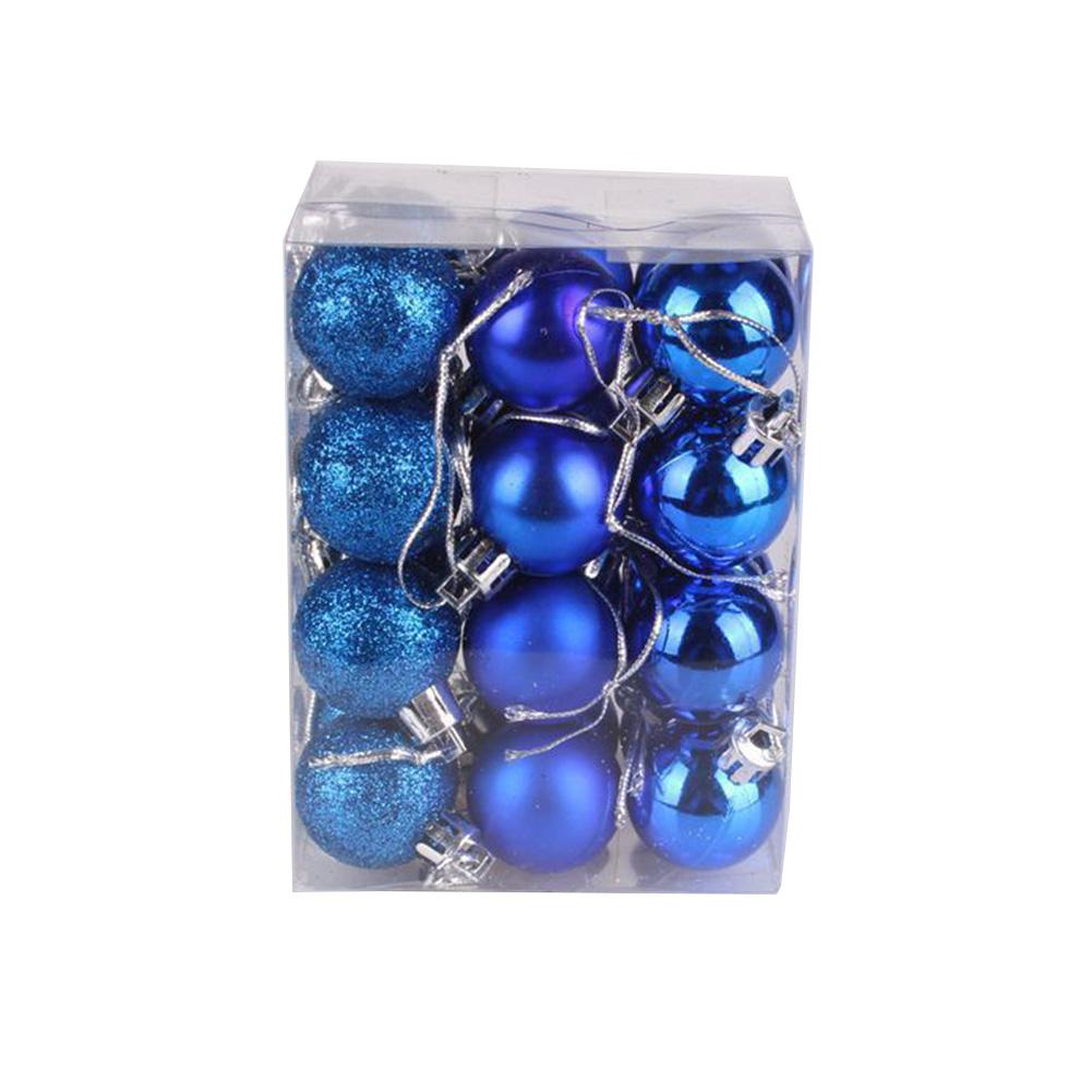 

Festive Christmas Decor Set of 24 Large Xmas Baubles in Assorted Colors синий