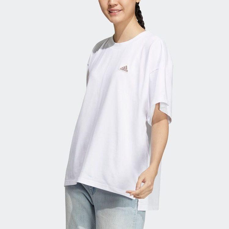 adidas Women'ss Logo Letter Word SS T-Shirt White IA5249