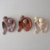 Cute Winter Warm Kids Baby Hats Fleece Hemming Caps With Ball Ear Protection Hats Soft Newborn Bonnet For Boys Girls