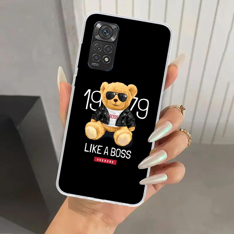 Fashion Brand Bear Phone Case for Xiaomi Redmi Note 15 14 14S 13 12S 12 Pro 11S 11 Plus 11T 11E 10S Soft Funda Print Shell Redmi