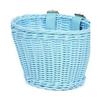 Hand-Woven Rattan-Style Detachable Bicycle Storage Basket for Children's Scooters - Small, Lidless