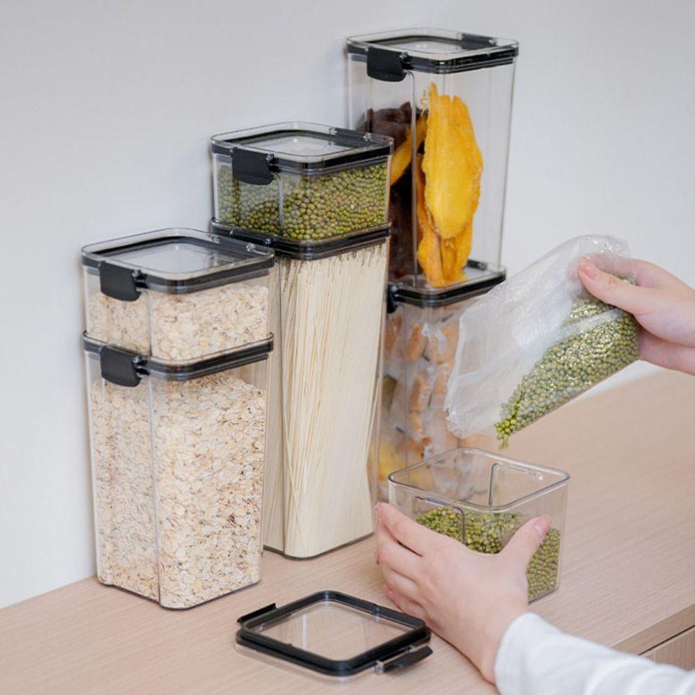 Plastic Plastic Storage Boxes Transparent Sealed Square Fresh-Keeping Boxes  Dried Fruits Storage