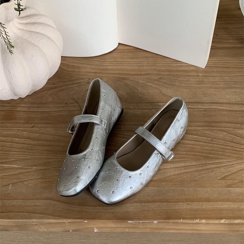 Fashion IPPEUM Women Mary Janes 2025 New Summer Ballerinas Shoes Mujer Buckle Straps Ballet Flats