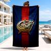 Columbus Blue Jackets Heart Beach Towel, Super Soft Microfiber, Perfect Gift for Her/Him, Birthday, for Pool, Beach, Travel, Decor Beach Party