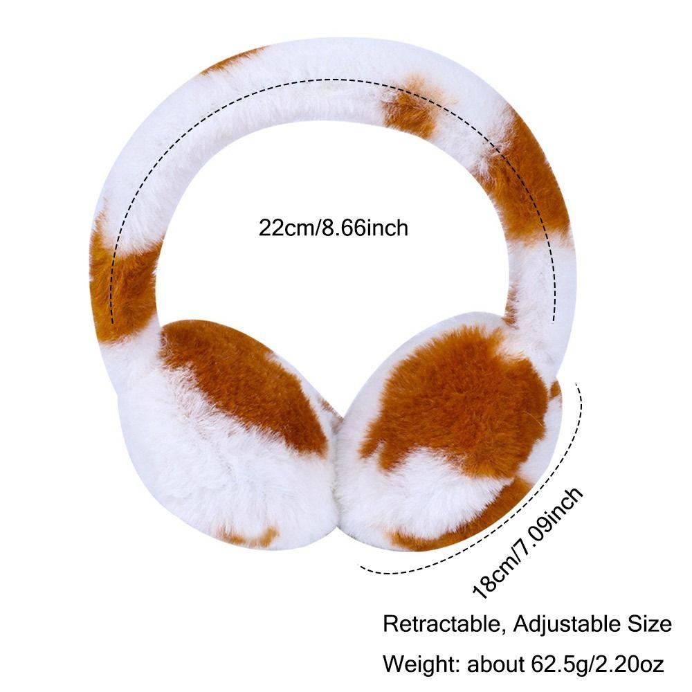 Cow Print Plush Earmuffs Retractable Children's Christmas Gifts Kids Ear Warmers  for Boys Girls