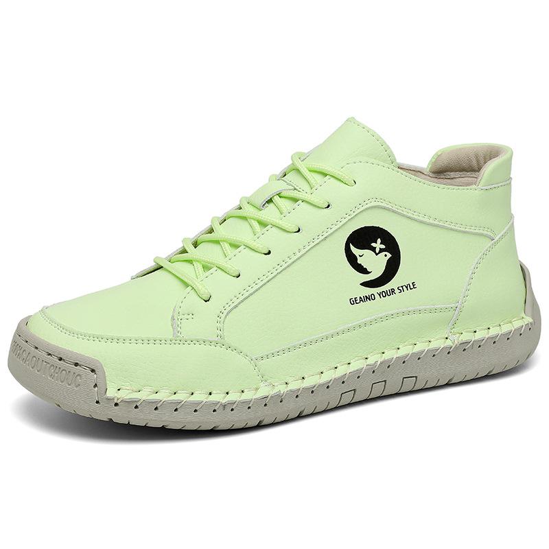 White Leather Sneakers Women Sports Shoes Leather Loafers Shoes for Women Casual Shoes Hand Sewing Driving Shoes Ladies Sneakers