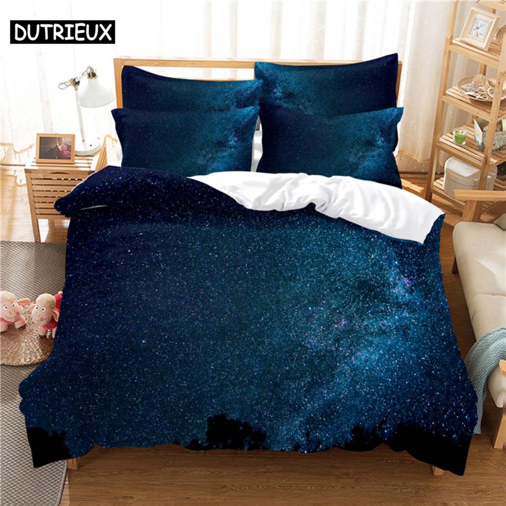 3D Digital Printing Fashion Design Starry Night Bedding, Queen Size Duvet Cover Set