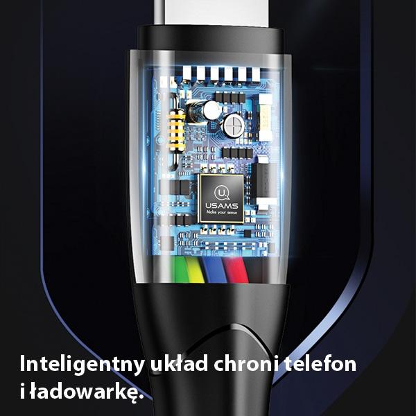 Usams Kabel U35 Lightning 2A Fast Charge1M Czarny/Black Sj364Usb01 (Us-Sj364)