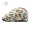Autumn and winter new medium hat ladies cap personality butterfly embroidery beret women