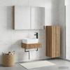 4 Piece Bathroom Furniture Set Artisan Oak Engineered Wood & Glass