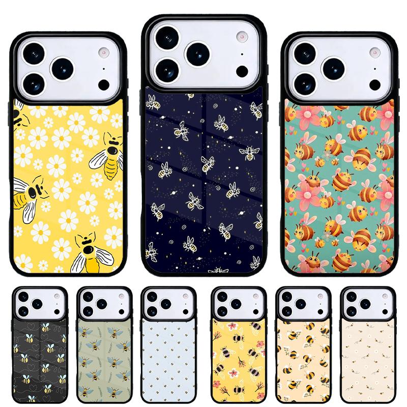 Bees soft Phone Case for iPhone 17 16 15 14 13 Pro Max Back Cover for 12 11 Pro Coque
