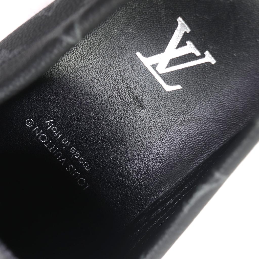 Great LOUIS VUITTON Driving shoes black Monogram Eclipse mens 6 1AAF2W Used