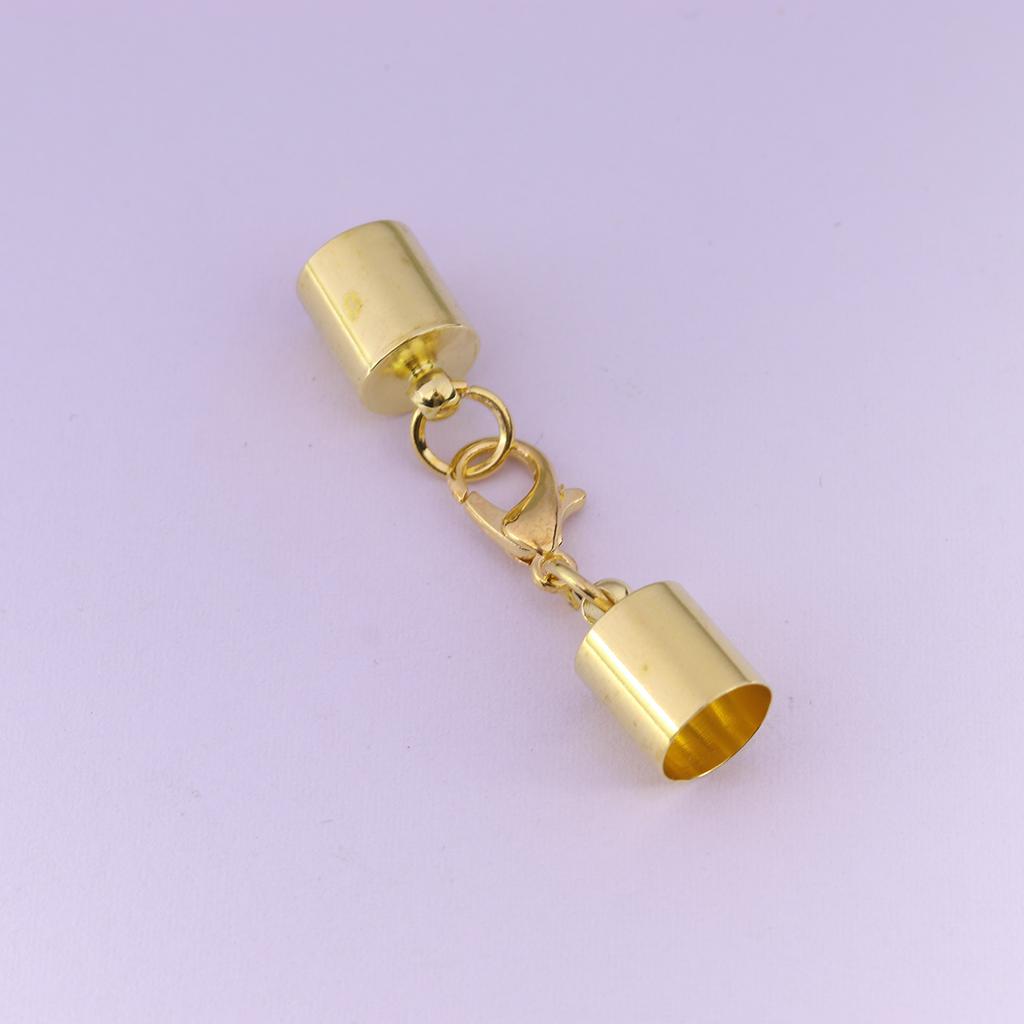 10pcs/lot Leather Cord Bracelet Lobster Clasps Hooks 2.5 3 4 5 6 7 8 9 10mm Crimp End Tip Caps Connectors For DIY Jewelry Making