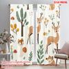 2pcs,2D Plane Printing Popular Curtains Cute Woodland Animals Forest Seamless (2) Versatile Fabric (without Rod) Decorations