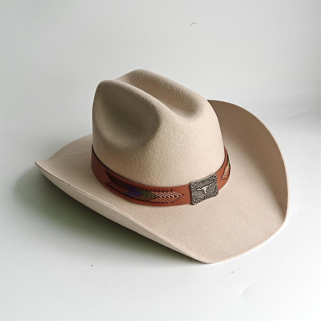 2026 Competitive Western cowboy Hat 100% Wool Fedora Hat for Women Men Riding Hat Panama Big Brim Cowgirl Hat sombrero vaquero