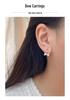 S925 Sterling Silver Bow Zirconia Earrings - Elegant Korean Style for Women