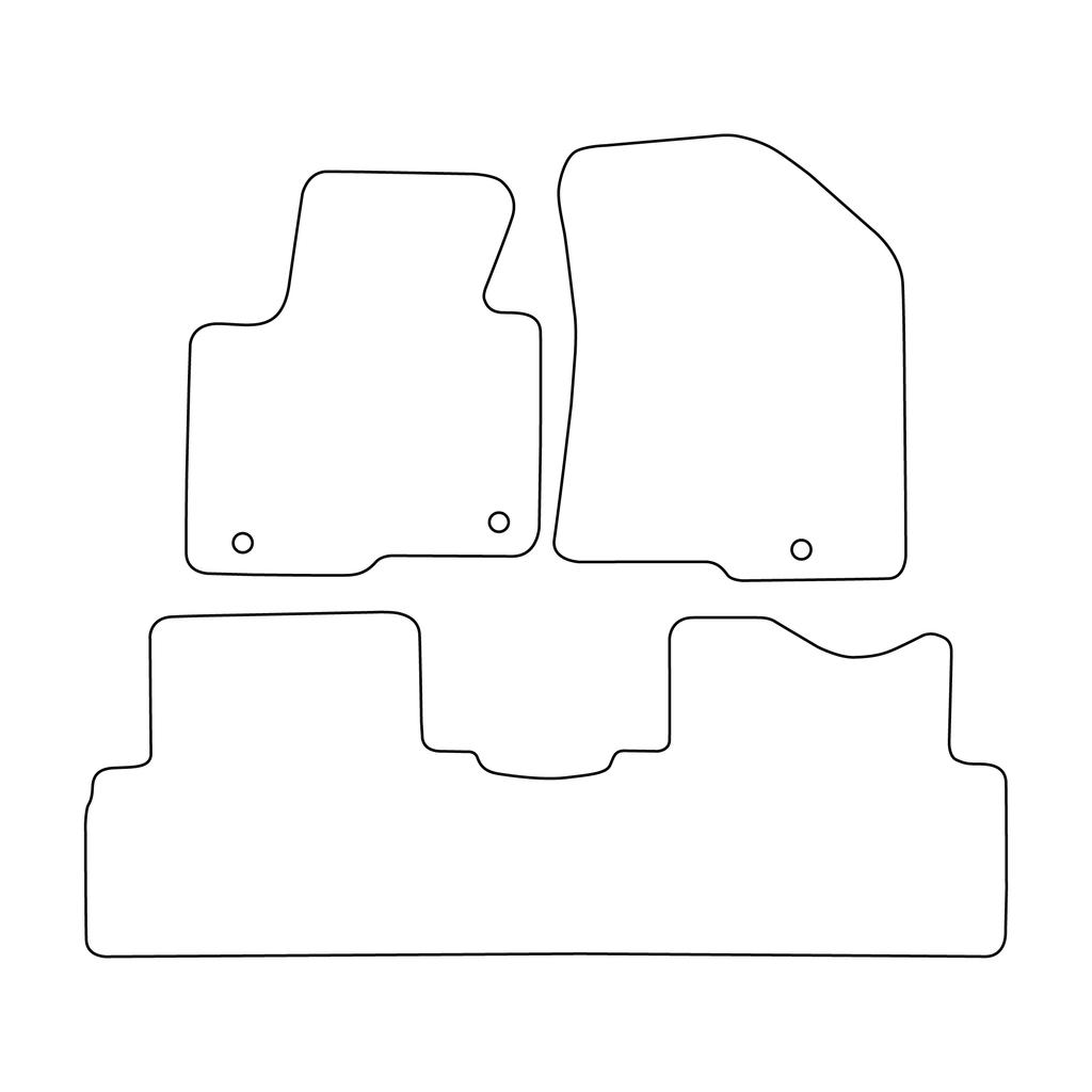 [BLM]KI021 Red - Set of Velour Floor Mats To Fit Kia Carens IV 5-seat 2013-2019 - Red Trim