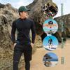 YFMAYI Rash Guard pentru bărbați, Mânecă lungă, Deschidere frontală, Costum de baie fitness, Pantaloni de surf, Colanți, Set din 3 piese, Protecție UV, Absorbție transpirație, Uscare rapidă