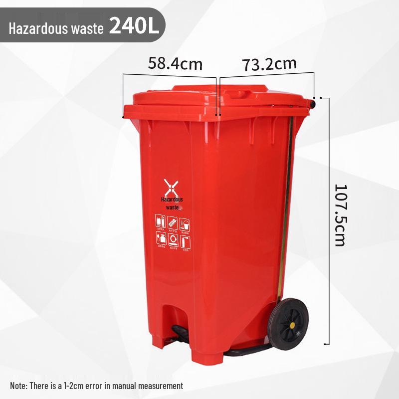 Four-Color Outdoor Waste Sorting Trash Can with Lid and Foot Pedal