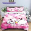 Diddl Pattern Bedding,Quilt Set Quilt Cover Pillowcase Home Birthday Gift (1 * Duvet Cover + 2 * Pillowcase, Without Core)