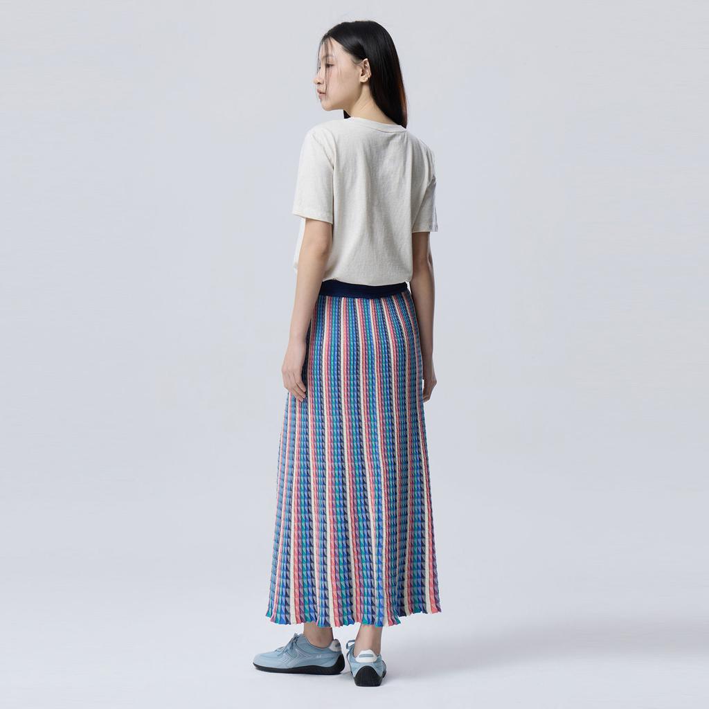 Benetong Multi-Stripe Knit Skirt_Bask05611Mu
